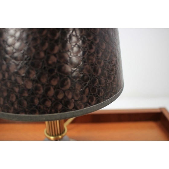 Image 1 of Lampe de table vintage en laiton, tchèque 1970