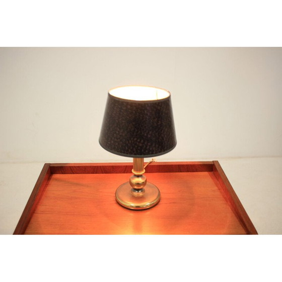 Image 1 of Lampe de table vintage en laiton, tchèque 1970