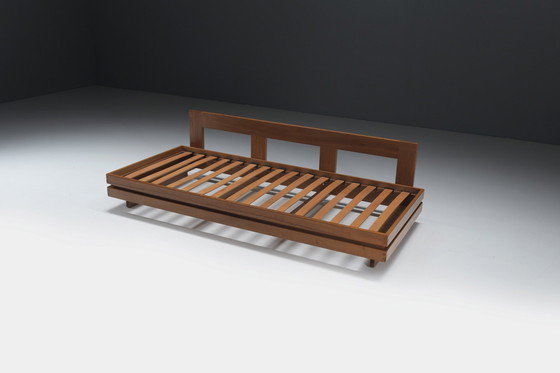 Image 1 of Perfect Elm Wooden Lounge Set In Bouclé By Maison Regain France 1970S