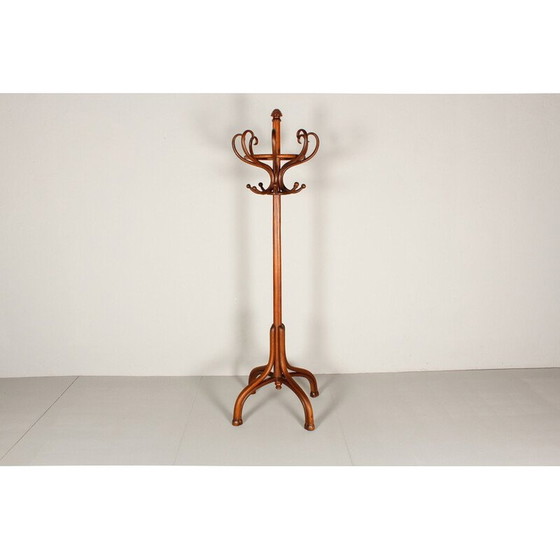 Image 1 of Porte-manteau vintage en hêtre teinté, 1900