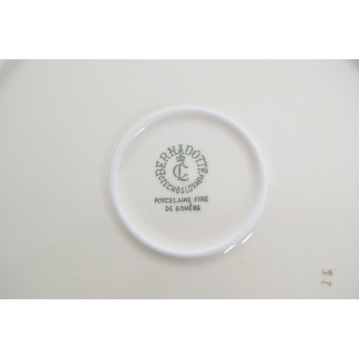 Assiette de service vintage en porcelaine Bernadotte, Tchécoslovaquie années 1960