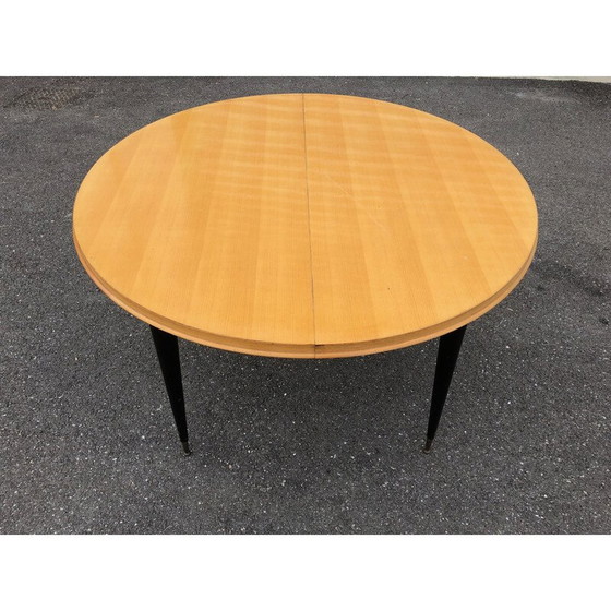 Image 1 of Table de salle à manger extensible en frêne par Charles Ramos, 1950