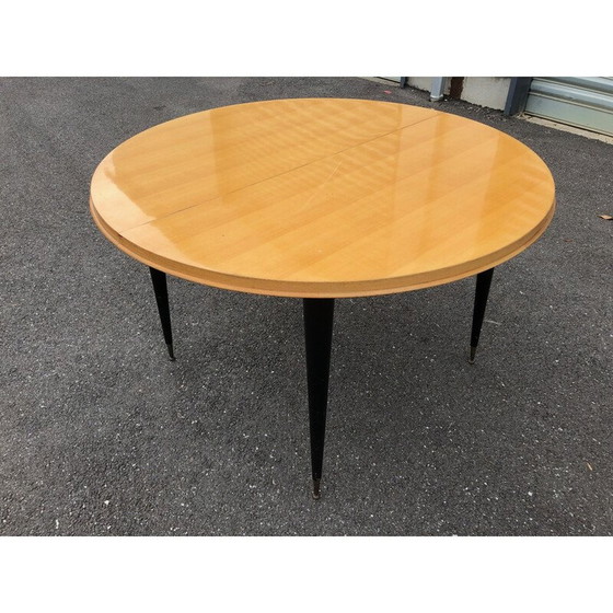 Image 1 of Table de salle à manger extensible en frêne par Charles Ramos, 1950