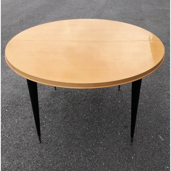 Image 1 of Table de salle à manger extensible en frêne par Charles Ramos, 1950