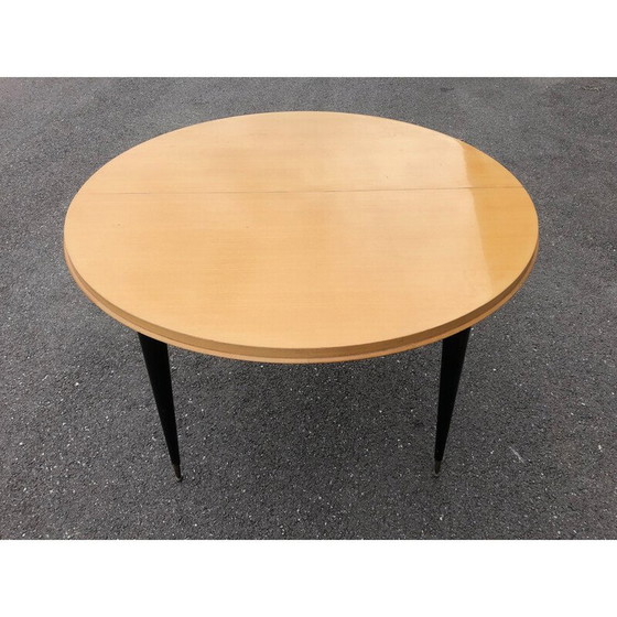 Image 1 of Table de salle à manger extensible en frêne par Charles Ramos, 1950