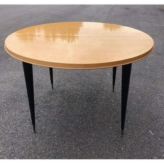 Image 1 of Table de salle à manger extensible en frêne par Charles Ramos, 1950