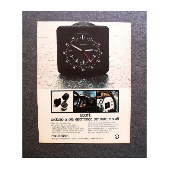 Image 1 of Horloge de voiture vintage par DA Ritz, Italie 1970