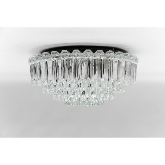 Image 1 of Plafonnier vintage à 4 niveaux en verre cristallin pour Limburg, Allemagne 1960