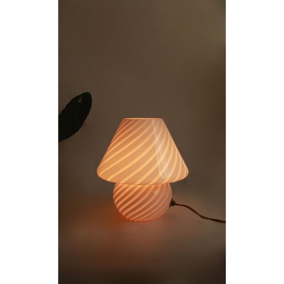 Image 1 of Lampe champignon vintage rose Murano Italie 1970