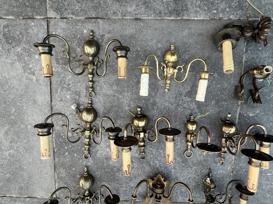 Image 1 of Lampes murales Chandelier Laiton ancien Bronze