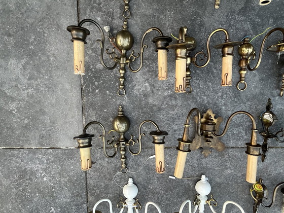 Image 1 of Lampes murales Chandelier Laiton ancien Bronze