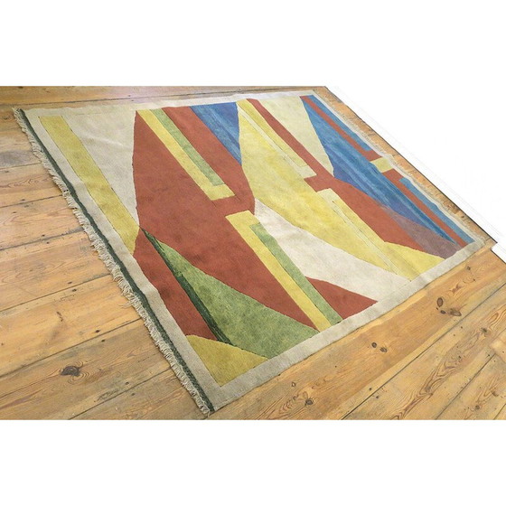 Image 1 of Tapis vintage Bauhaus noué à la main, Türkiye 1970