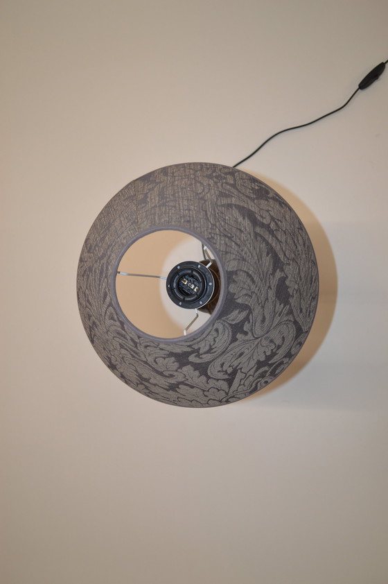 Image 1 of Lampe, patine olive, abat-jour gris