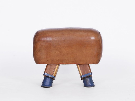 Gymnastique Tabouret en cuir vintage Banc années 1930