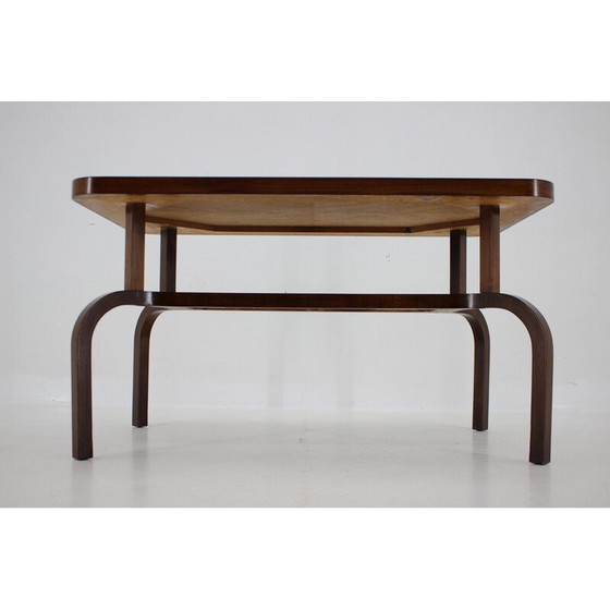 Image 1 of Table basse vintage en noyer, Tchécoslovaquie 1930