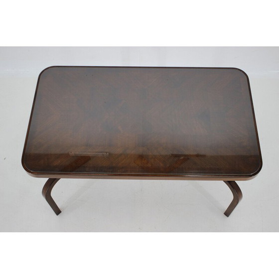 Image 1 of Table basse vintage en noyer, Tchécoslovaquie 1930