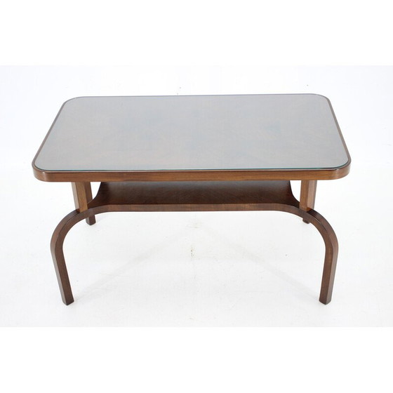 Image 1 of Table basse vintage en noyer, Tchécoslovaquie 1930