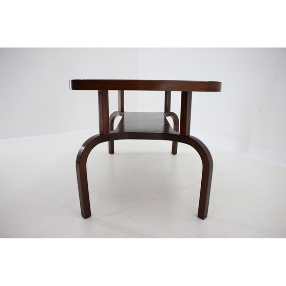Image 1 of Table basse vintage en noyer, Tchécoslovaquie 1930