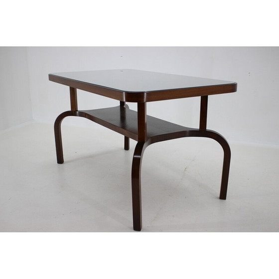 Image 1 of Table basse vintage en noyer, Tchécoslovaquie 1930