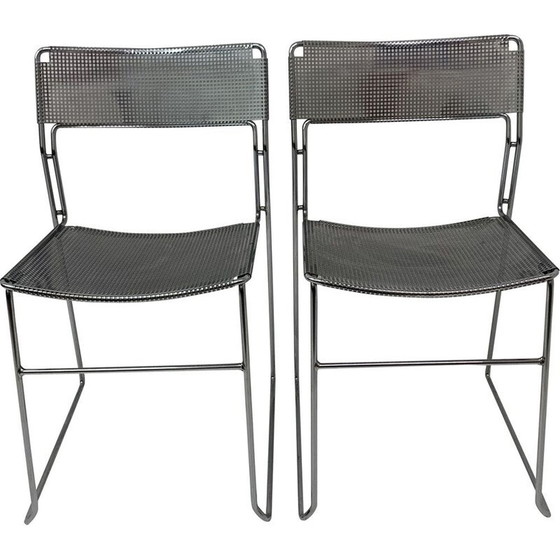 Image 1 of Paire de chaises de salle à manger empilables vintage minimaliste Arrben Italy Sultana, 1970