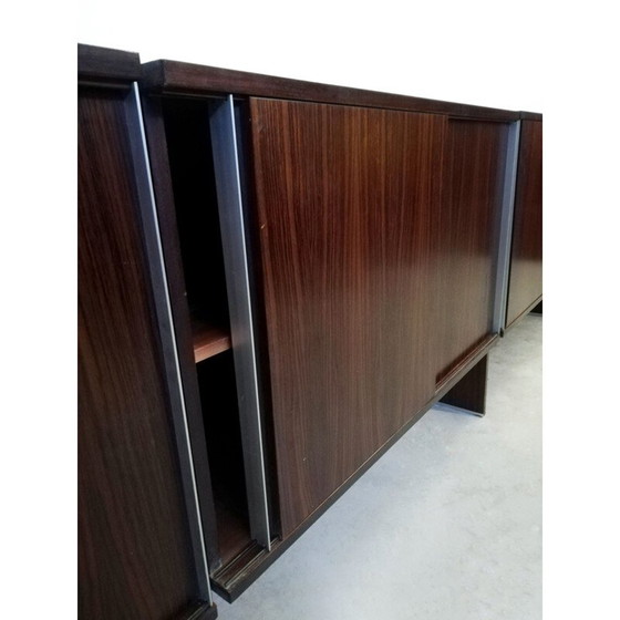 Image 1 of Buffet vintage italien en bois de rose et aluminium par Mim Concept, 1970