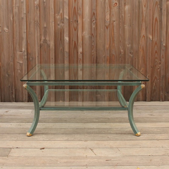 Image 1 of Table basse vintage Villa d'Este en acier et verre par Pierre Vandel, France 1970