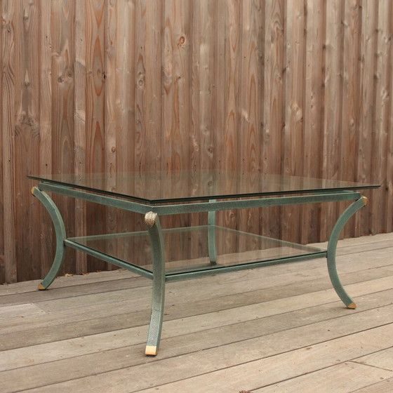 Image 1 of Table basse vintage Villa d'Este en acier et verre par Pierre Vandel, France 1970