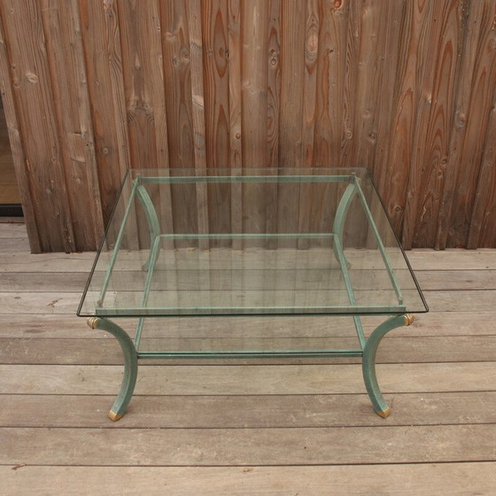Image 1 of Table basse vintage Villa d'Este en acier et verre par Pierre Vandel, France 1970