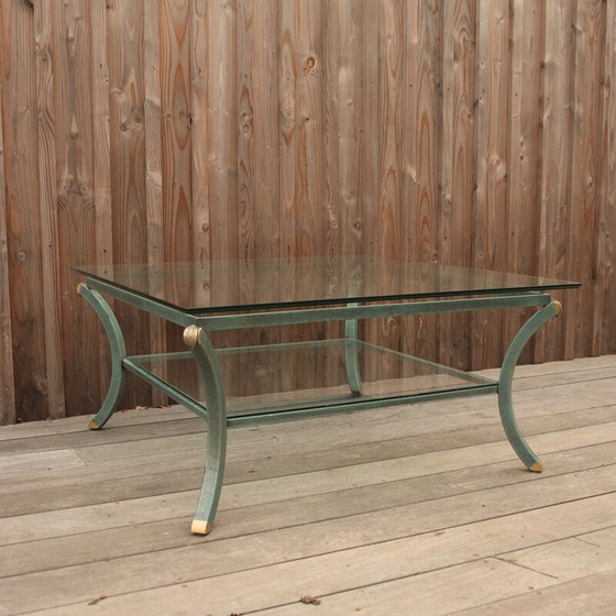 Image 1 of Table basse vintage Villa d'Este en acier et verre par Pierre Vandel, France 1970