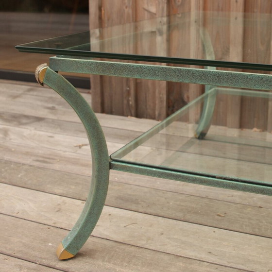 Image 1 of Table basse vintage Villa d'Este en acier et verre par Pierre Vandel, France 1970