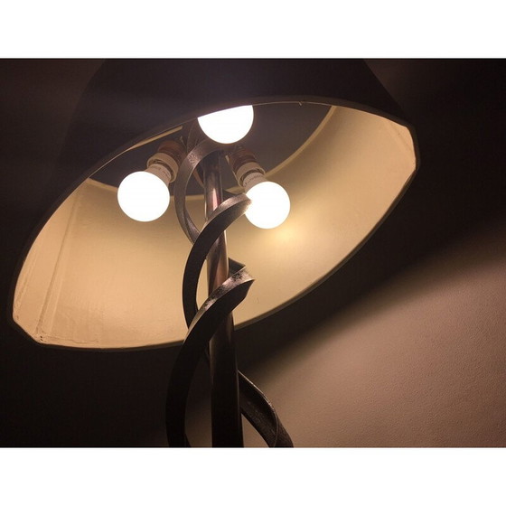 Image 1 of Lampe de table vintage sculpturale "DNA" en métal et plexiglas, France 1980