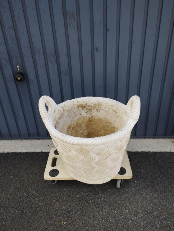 Image 1 of Très Grande Jardinière Vintage, Pour Arbre, En Pierre.