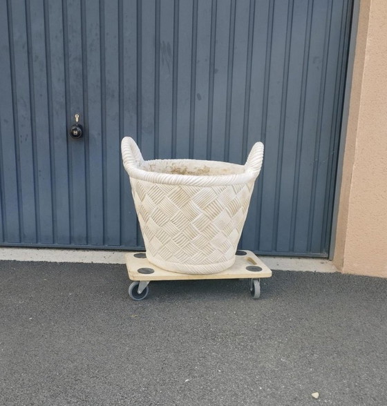 Image 1 of Très Grande Jardinière Vintage, Pour Arbre, En Pierre.