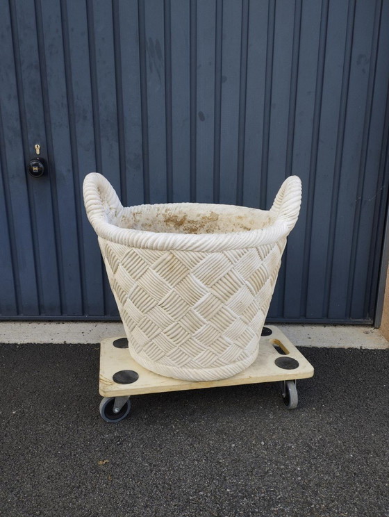 Image 1 of Très Grande Jardinière Vintage, Pour Arbre, En Pierre.