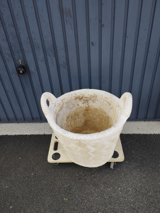 Image 1 of Très Grande Jardinière Vintage, Pour Arbre, En Pierre.