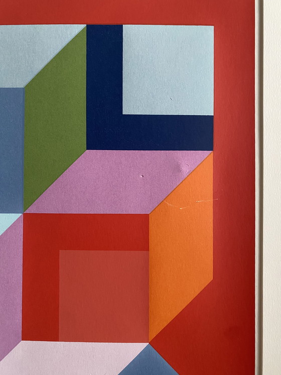 Image 1 of Victor Vasarely. Lithographie en couleurs, signée Vasarely.