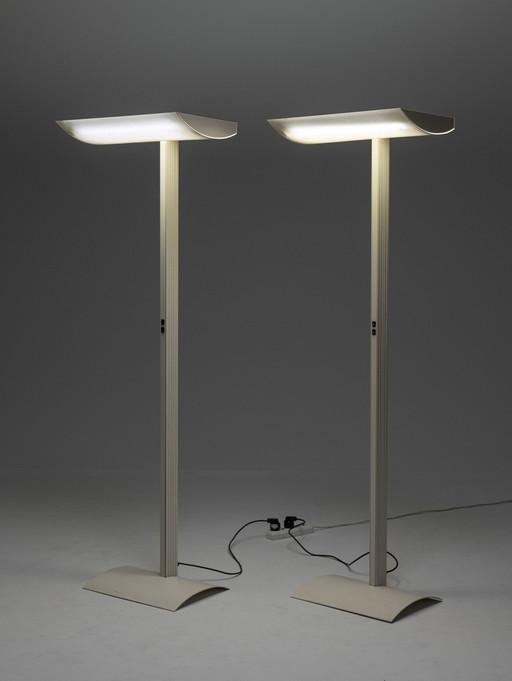 2x Lampadaires Sames blancs, Italie, années 1980