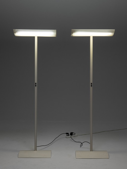 2x Lampadaires Sames blancs, Italie, années 1980