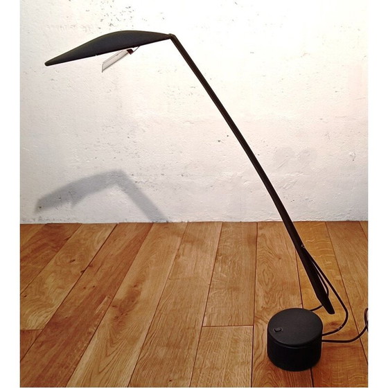 Image 1 of Lampe de bureau vintage en métal noir par Italiana Luce