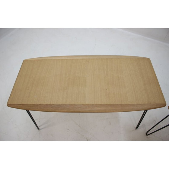 Image 1 of Paire de tables basses en chêne sur pieds en épingle à cheveux, 1960