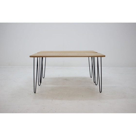 Image 1 of Paire de tables basses en chêne sur pieds en épingle à cheveux, 1960