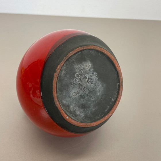 Image 1 of Vase vintage en céramique rouge pour Marei Ceramics, Allemagne 1970