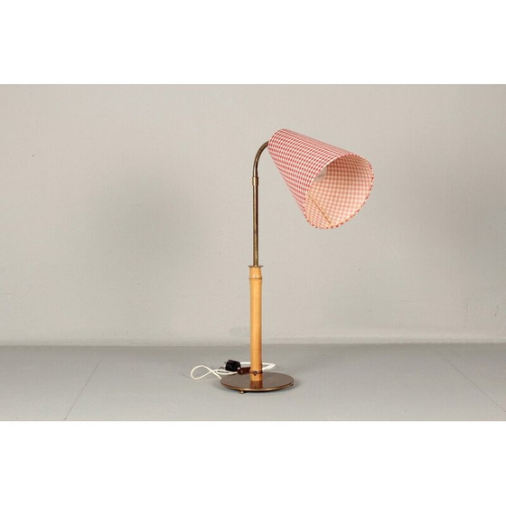 Image 1 of Lampe de table vintage en laiton et bambou, Allemagne 1950