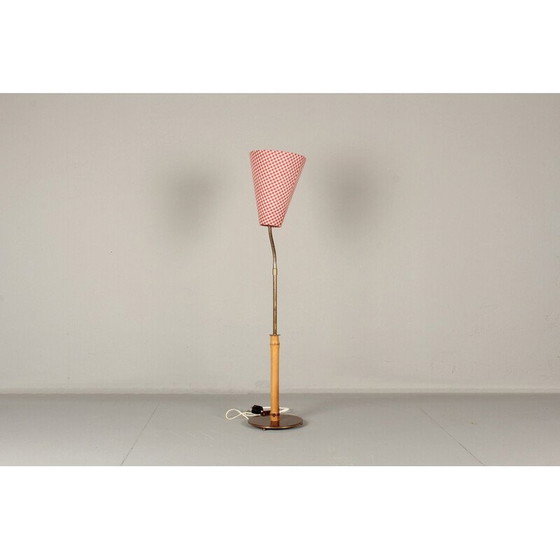 Image 1 of Lampe de table vintage en laiton et bambou, Allemagne 1950