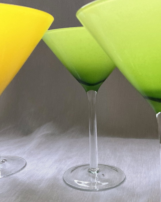 Image 1 of 4X verres à cocktail colorés