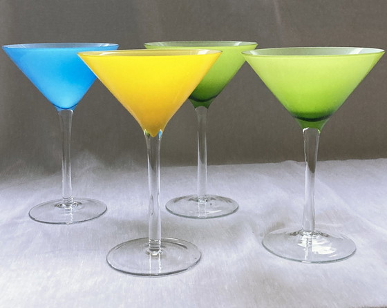Image 1 of 4X verres à cocktail colorés