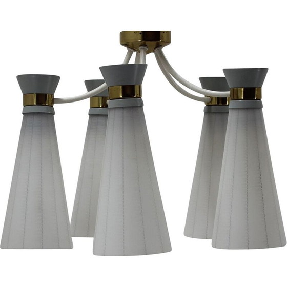 Image 1 of Lustre vintage de style Stilnovo par Drukov, 1960s