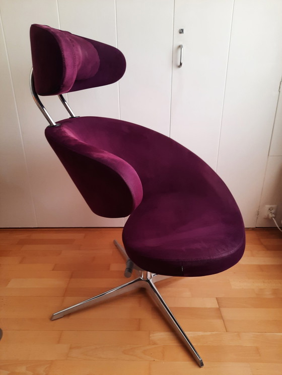 Image 1 of Belle chaise Varier Peel avec repose-pieds et oreiller assortis