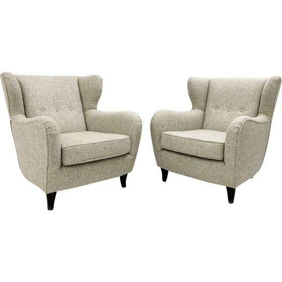 Image 1 of Paire de fauteuils à oreilles vintage, Italie