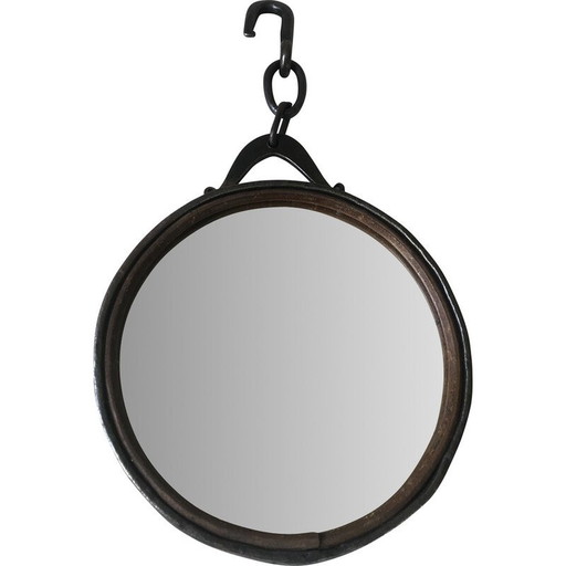 Miroir vintage en fer brut